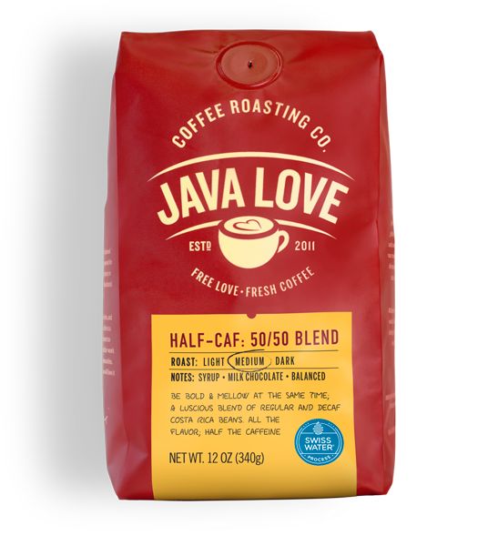 Half-Caf: 50/50 Blend — published by Java Love Coffee Roasting Co.