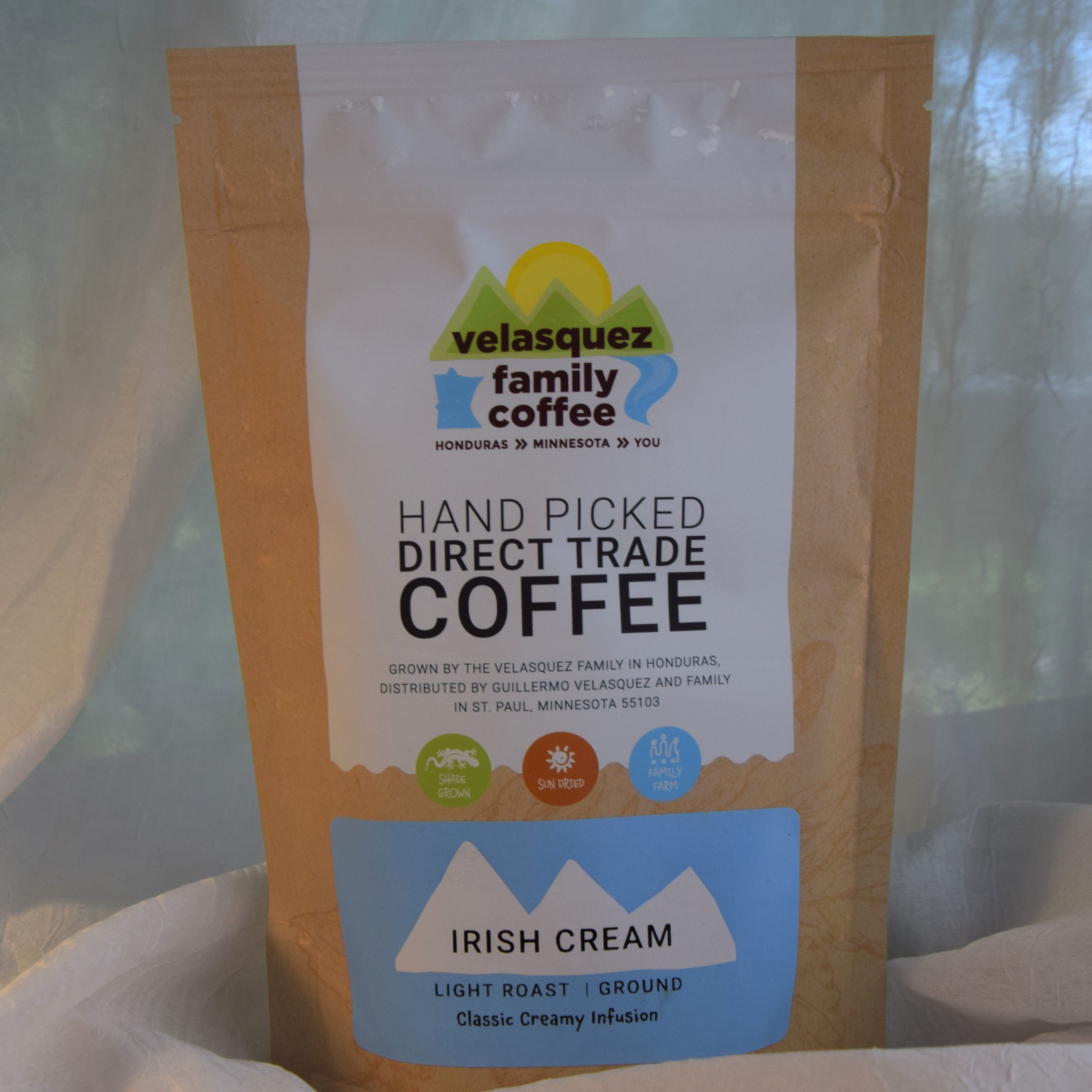 Irish Cream Coffee - 8 oz bag | Classic Creamy Infusion — published by Velasquez Family Coffee