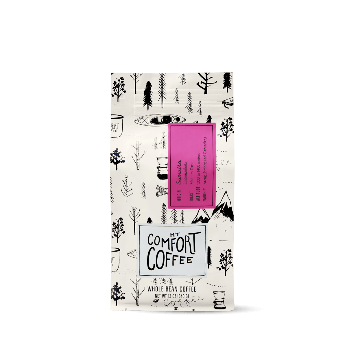 Sumatra, Medium Dark Roast, 12oz. — published by Mt. Comfort Coffee
