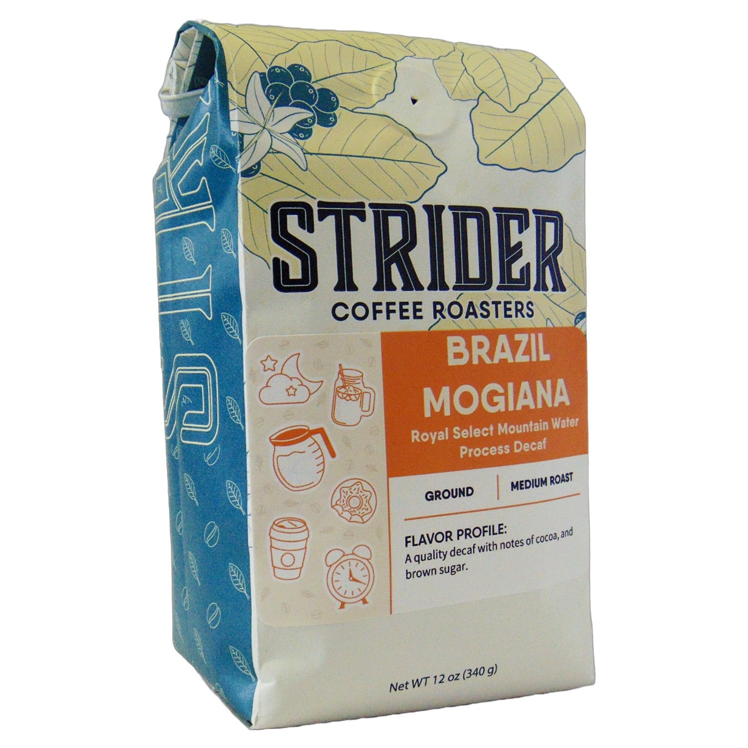 Strider Coffee Roasters Brazil Mogiana Decaf Medium Ground 12oz Specialty — published by Strider Coffee Roasters
