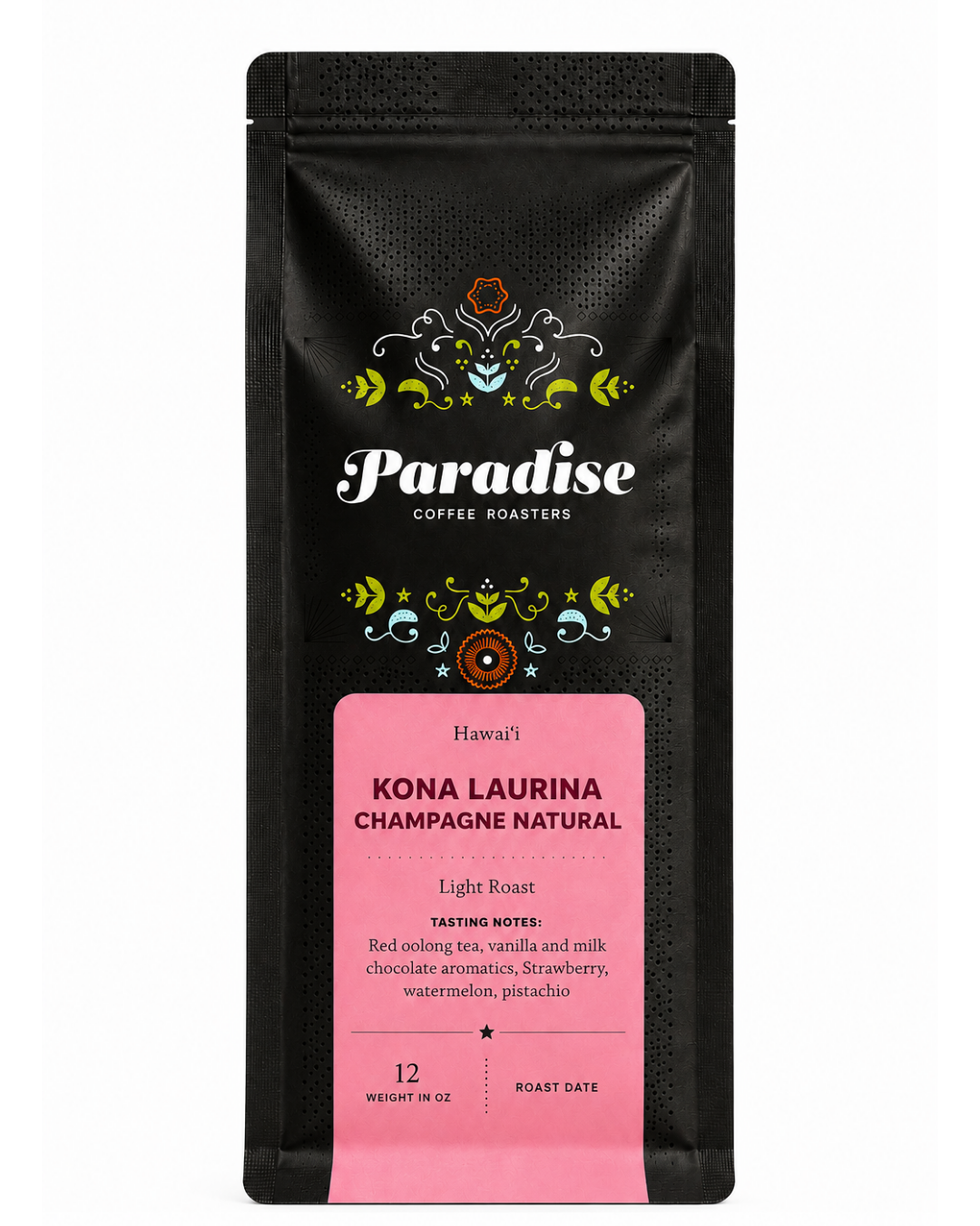Kona Laurina Champagne Natural - Low Caffeine 100% Kona Light Roast — published by Paradise Coffee Roasters