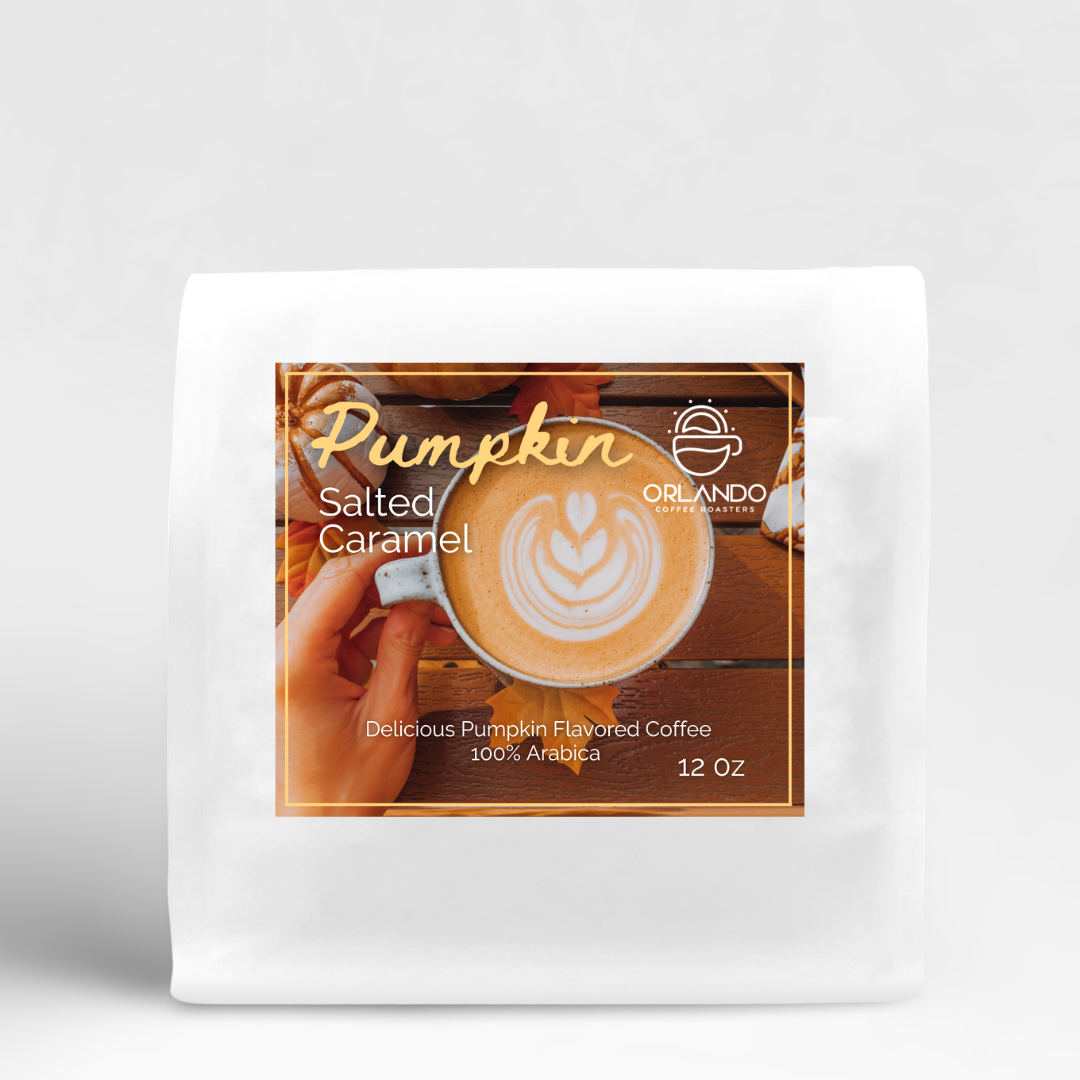 Pumpkin Salted Caramel Flavored Coffee — published by Orlando Coffee Roasters