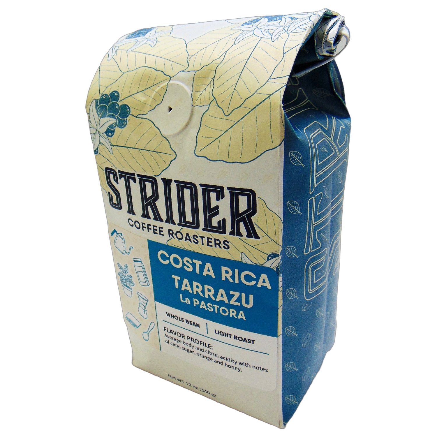 Costa Rica Tarrazu Specialty Coffee - 12 oz Whole Bean Light Roast Gift — published by Strider Coffee Roasters
