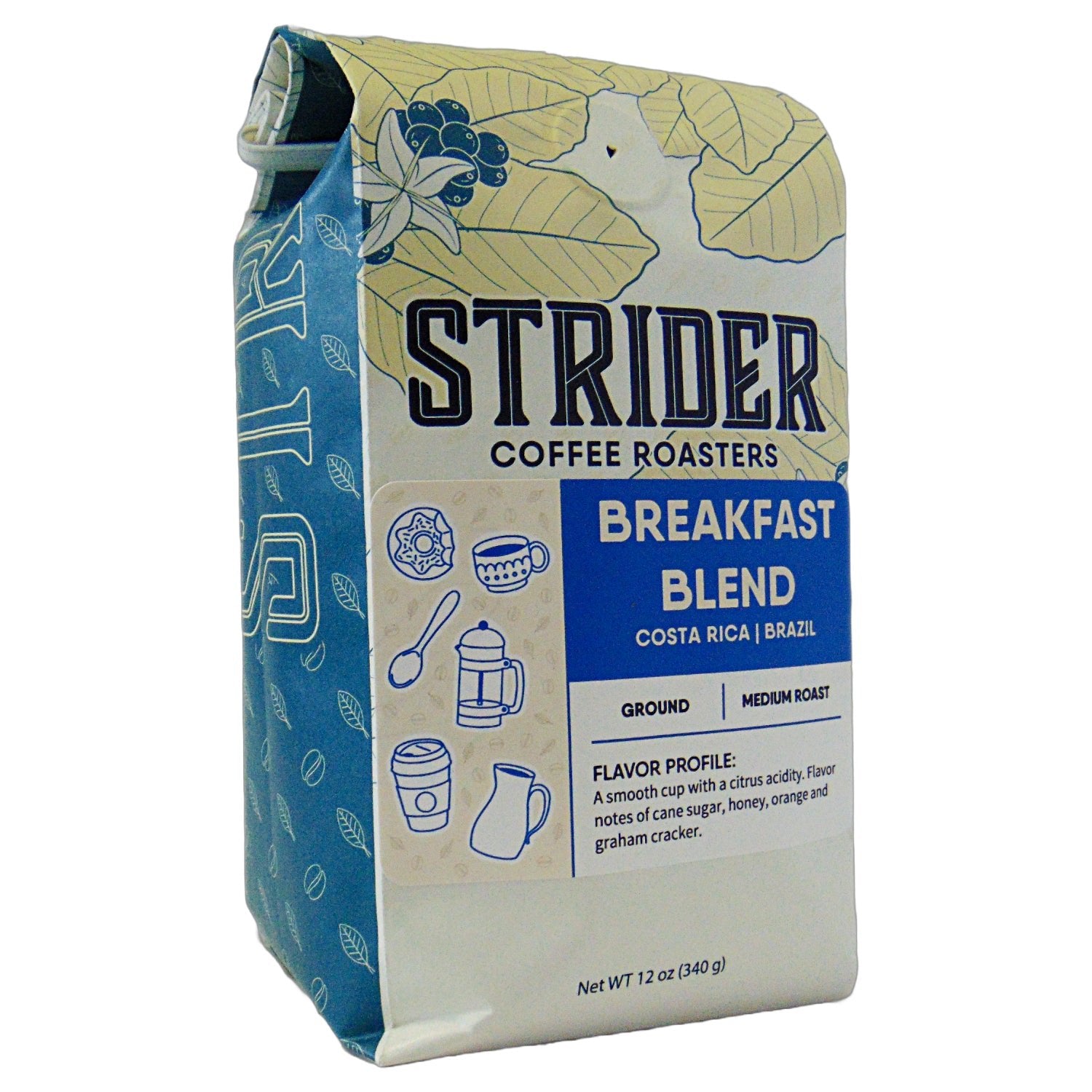 Costa Rican Breakfast Blend Ground Coffee, 12 oz by Strider Coffee — published by Strider Coffee Roasters