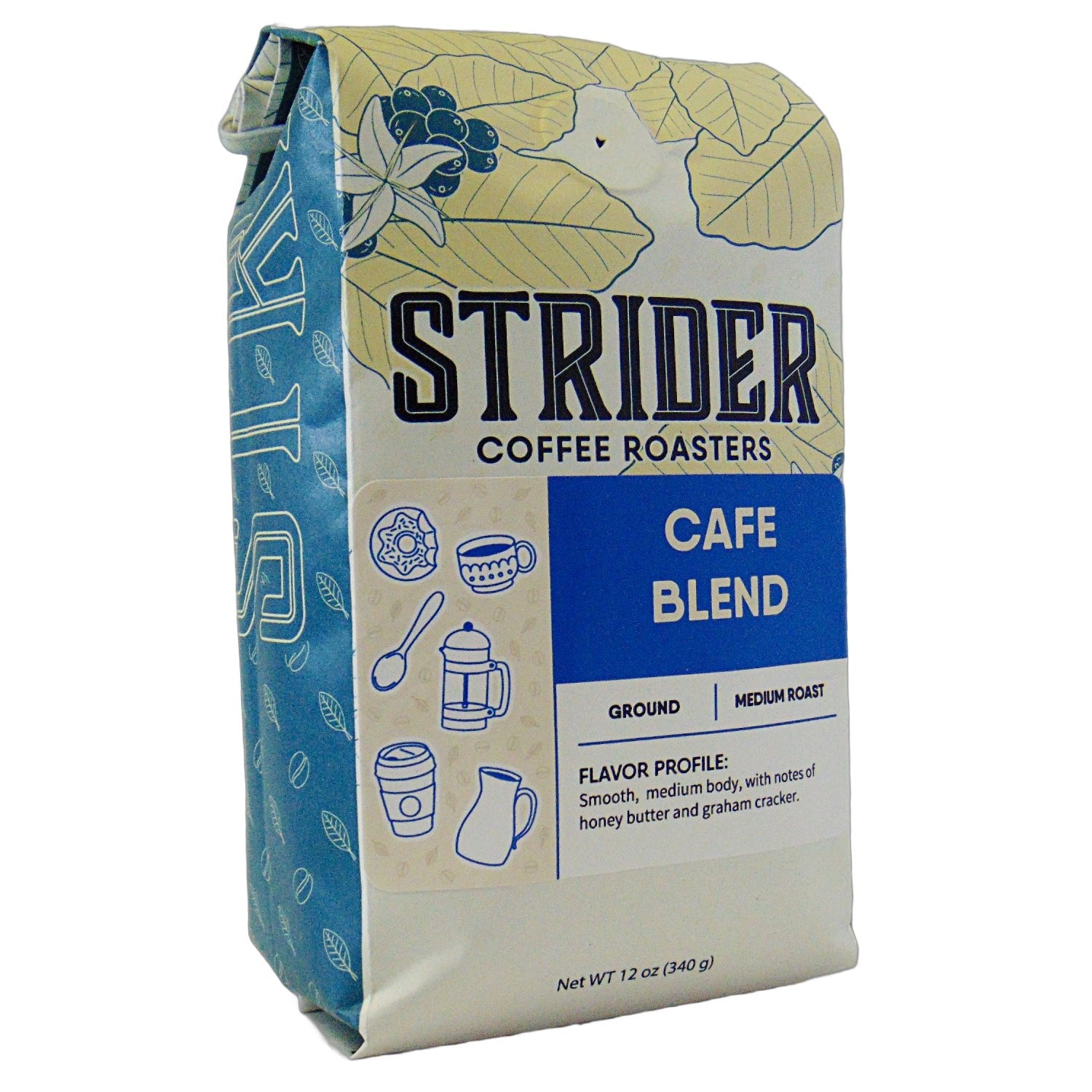 Strider Cafe Blend Ground Medium Roast Brazil Specialty Coffee 12oz — published by Strider Coffee Roasters