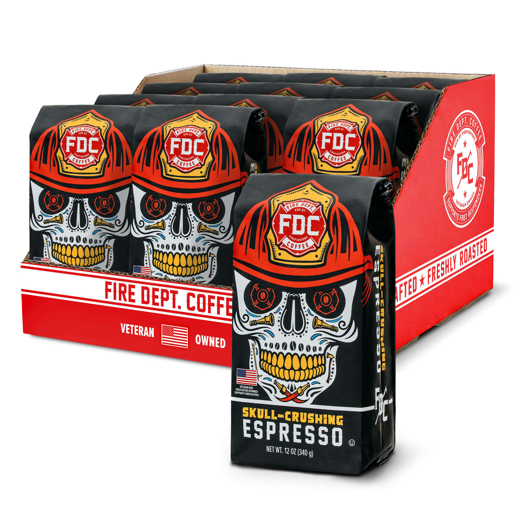 Skull Crushing Espresso, Wholesale Coffee — published by Fire Department Coffee