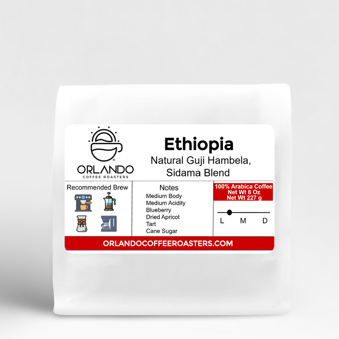 Ethiopia Natural Guji Hambela, Sidama Blend — published by Orlando Coffee Roasters